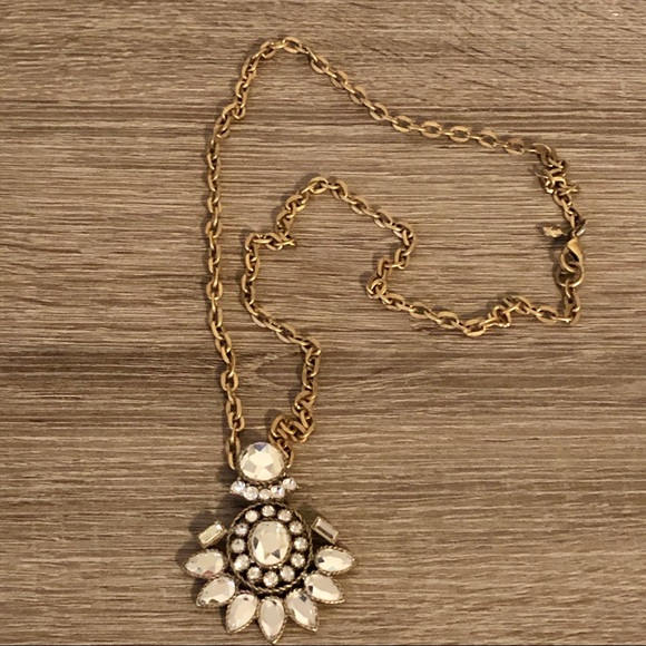 Jcrew Antique Bronze Rhinestone Pendant 